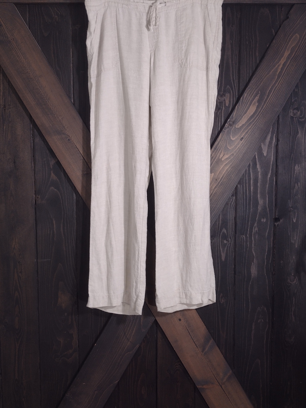 Allen Allen 100% Linen Women's Beige Pants Size Large